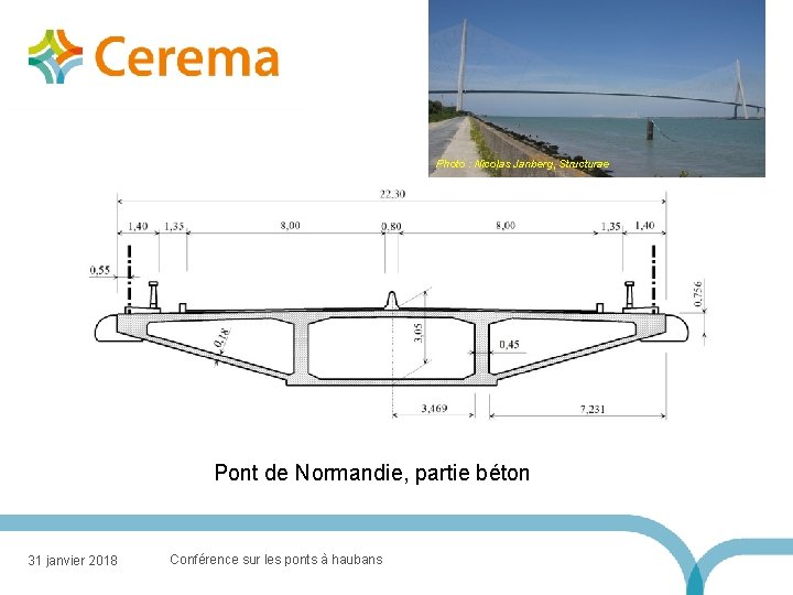 Photo : Nicolas Janberg, Structurae Pont de Normandie, partie béton 31 janvier 2018 Conférence