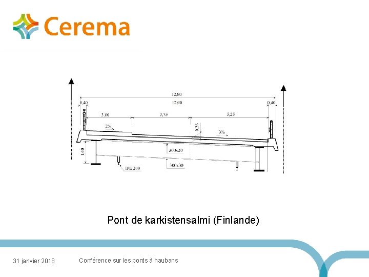 Pont de karkistensalmi (Finlande) 31 janvier 2018 Conférence sur les ponts à haubans 