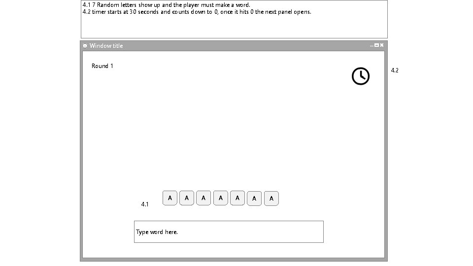 4. 1 7 Random letters show up and the player must make a word. 4. 1 7 Random letters show up and the player must make a word.