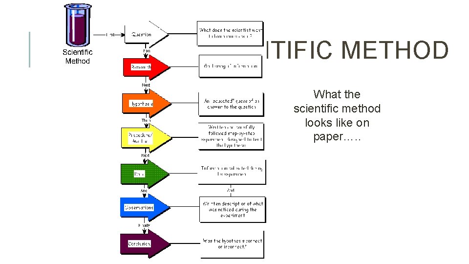 SCIENTIFIC METHOD What the scientific method looks like on paper…. . 