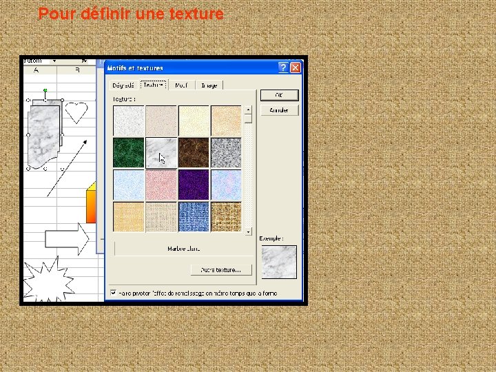 Pour définir une texture 