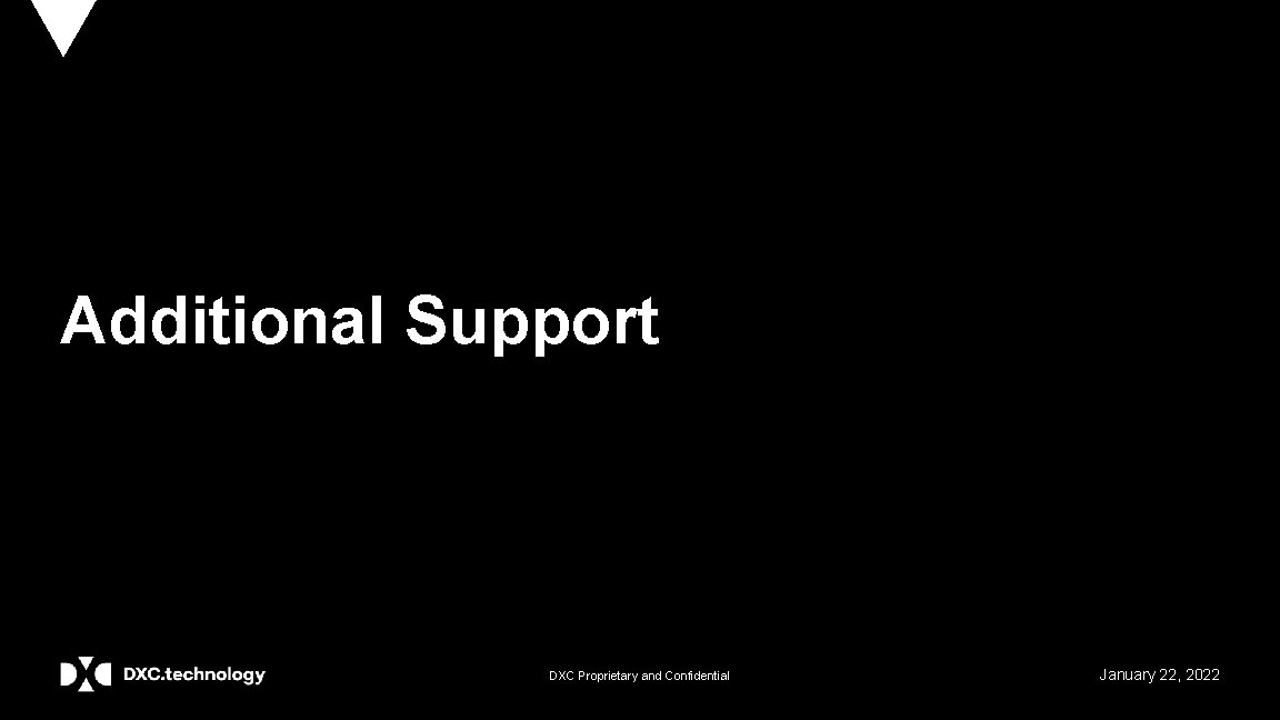 Additional Support DXC Proprietary and Confidential January 22, 2022 