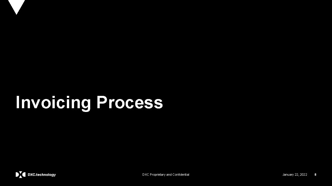 Invoicing Process DXC Proprietary and Confidential January 22, 2022 8 