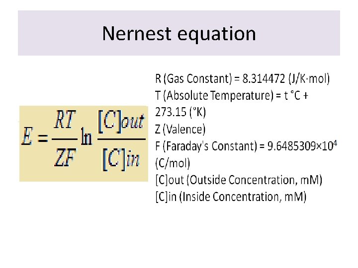 Nernest equation 