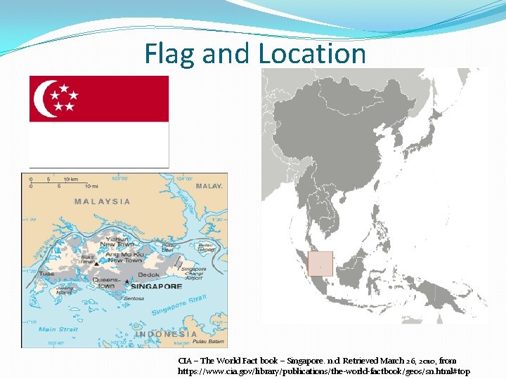 Flag and Location CIA – The World Fact book – Singapore. n. d. Retrieved