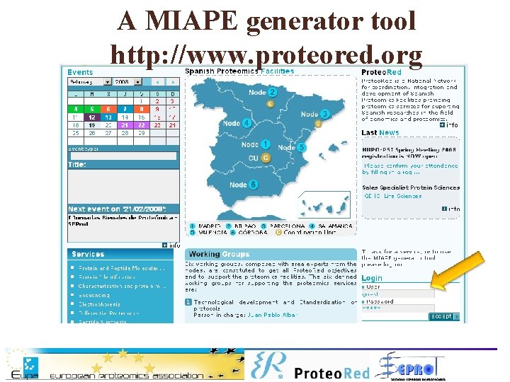 A MIAPE generator tool http: //www. proteored. org 