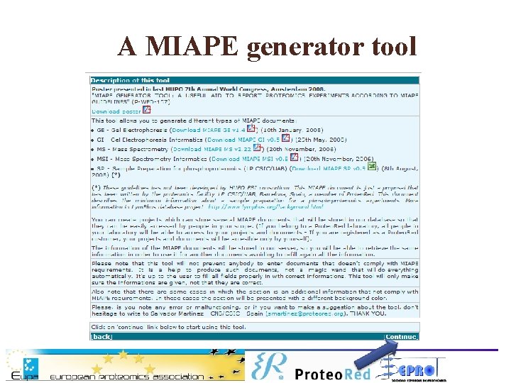 A MIAPE generator tool 