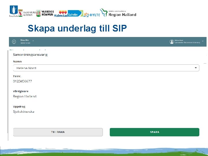 Skapa underlag till SIP 