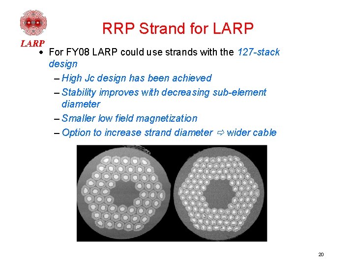 RRP Strand for LARP · For FY 08 LARP could use strands with the