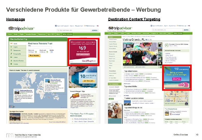 Verschiedene Produkte für Gewerbetreibende – Werbung Homepage Destination Content Targeting Online Services 10 