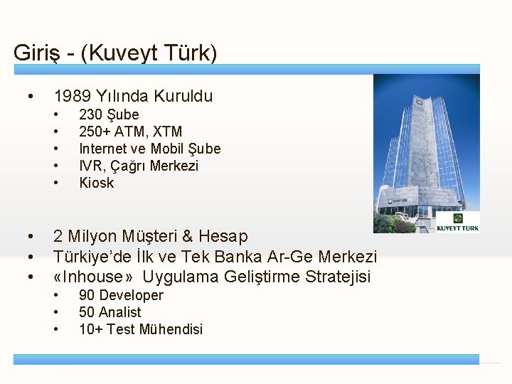 Giriş - (Kuveyt Türk) • 1989 Yılında Kuruldu • • 230 Şube 250+ ATM,