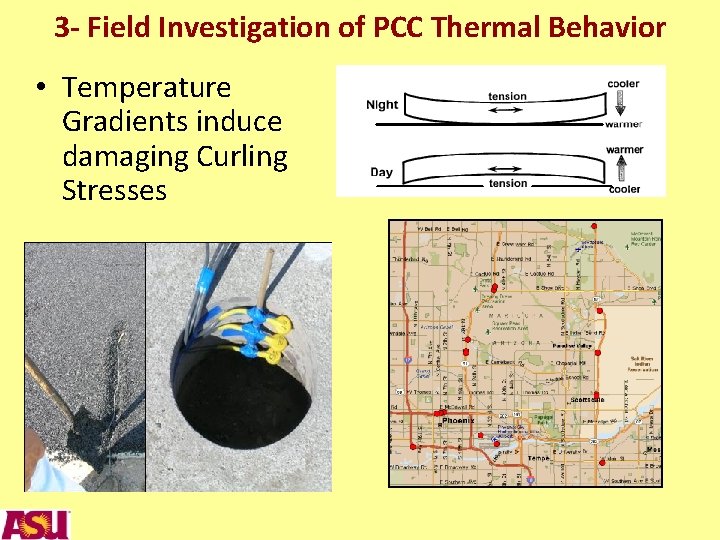 3 - Field Investigation of PCC Thermal Behavior • Temperature Gradients induce damaging Curling