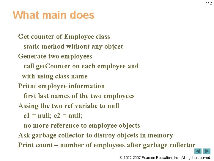 112 What main does Get counter of Employee class static method without any objcet