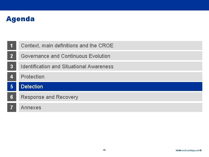 Rubric Agenda 1 Context, main definitions and the CROE 2 Governance and Continuous Evolution