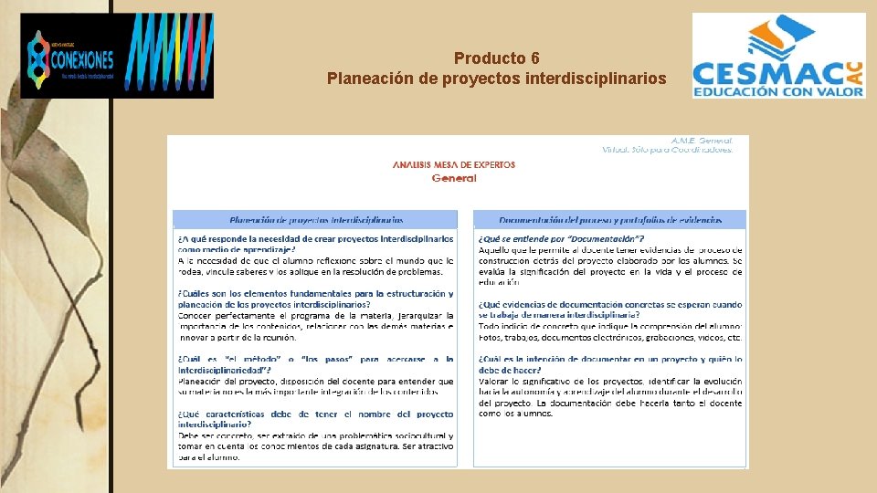 Producto 6 Planeación de proyectos interdisciplinarios 