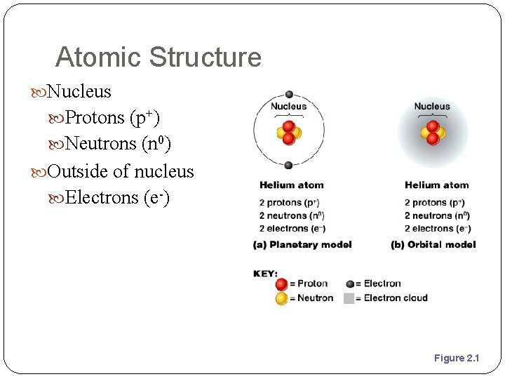 Atomic Structure Nucleus Protons (p+) Neutrons (n 0) Outside of nucleus Electrons (e-) Figure