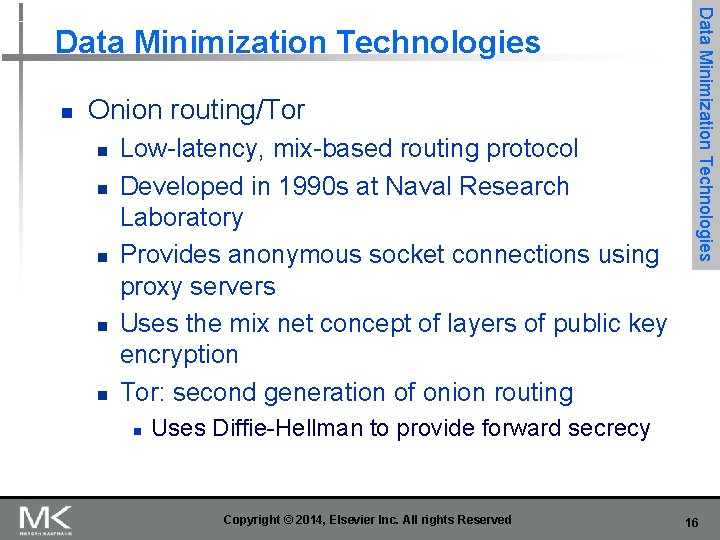 n Onion routing/Tor n n n Low-latency, mix-based routing protocol Developed in 1990 s