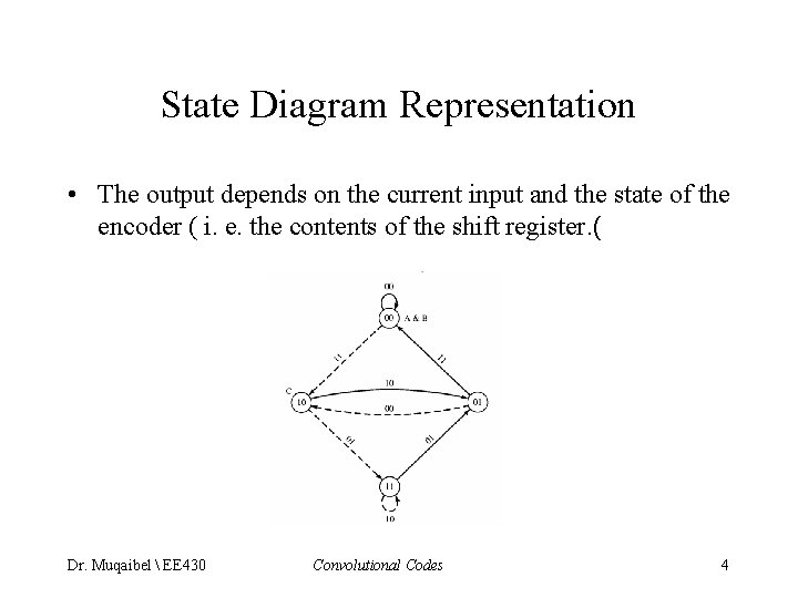 State Diagram Representation • The output depends on the current input and the state