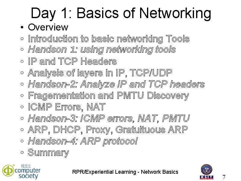 Experiential Learning Workshop on Basics of Network Layer