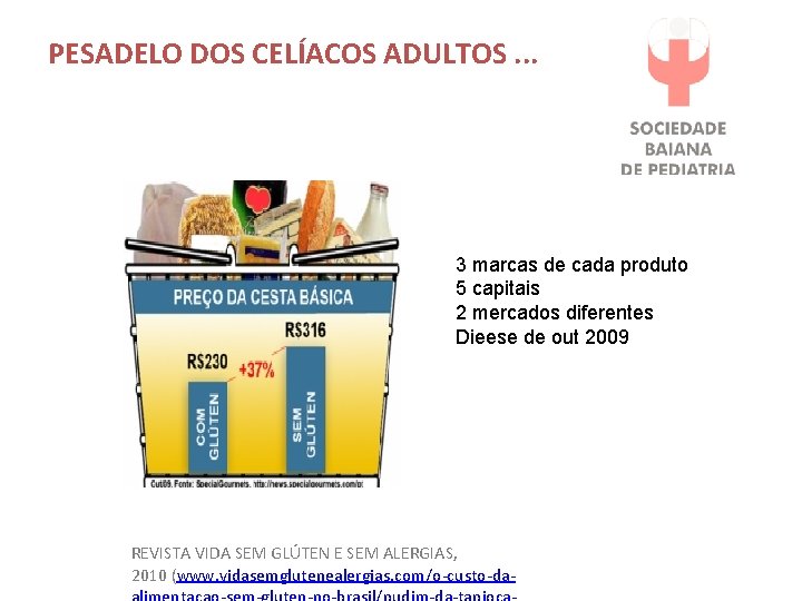 PESADELO DOS CELÍACOS ADULTOS. . . 3 marcas de cada produto 5 capitais 2