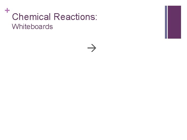 + Chemical Reactions: Whiteboards + Chemical Reactions: Whiteboards
