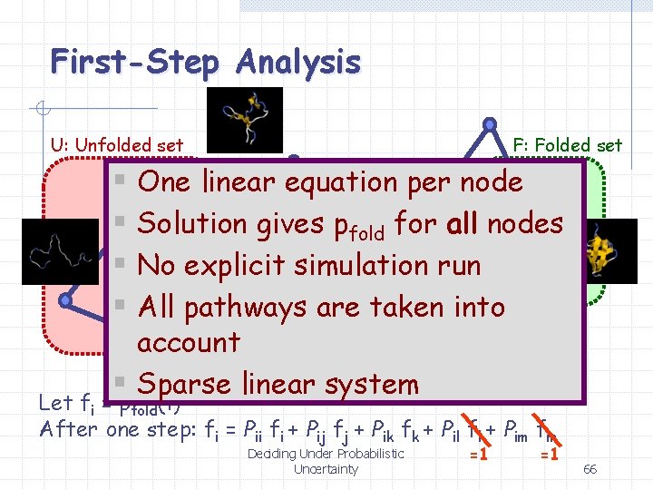 First-Step Analysis U: Unfolded set F: Folded set § One linear equation per node