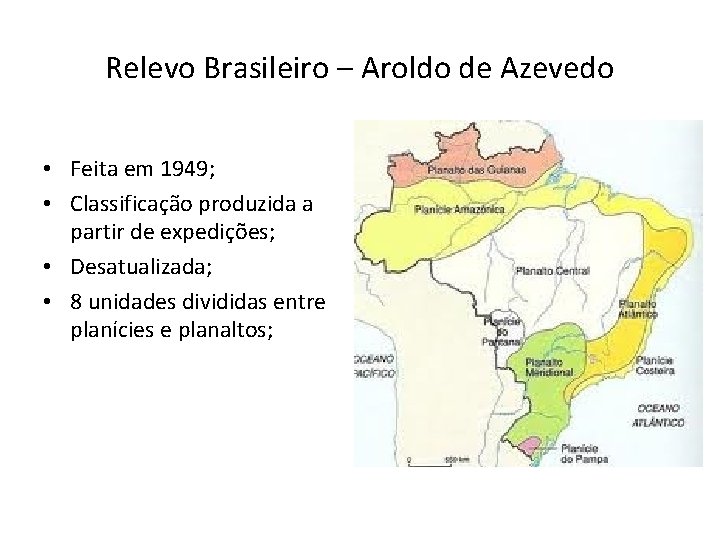 Relevo Brasileiro – Aroldo de Azevedo • Feita em 1949; • Classificação produzida a