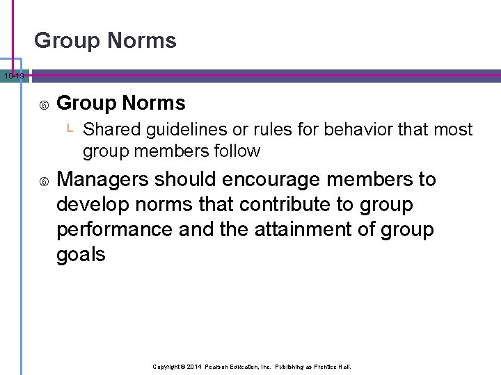 Group Norms 10 -19 Group Norms └ Shared guidelines or rules for behavior that