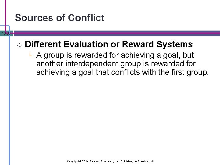 Sources of Conflict 10 -30 Different Evaluation or Reward Systems └ A group is