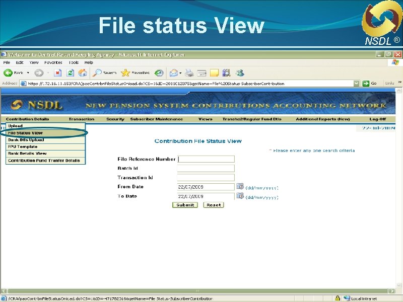 File status View NSDL ® File status View NSDL ®