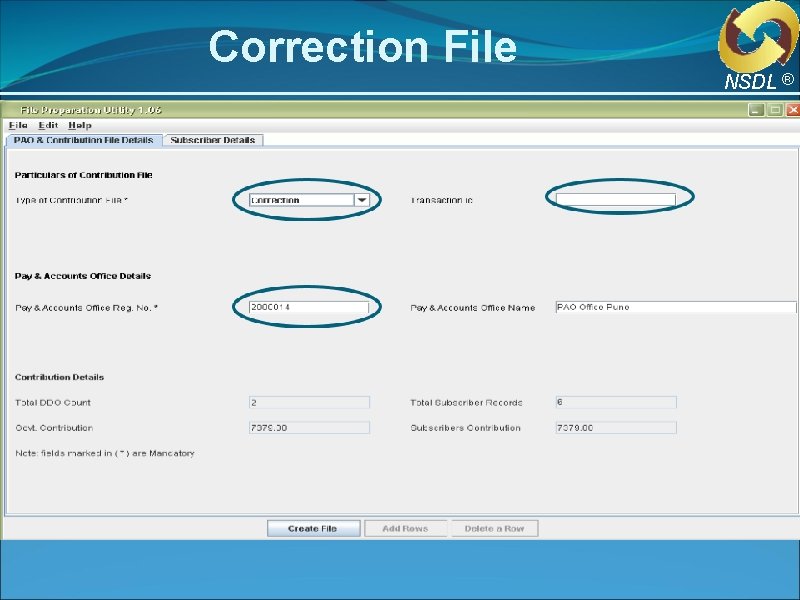 Correction File NSDL ® Correction File NSDL ®