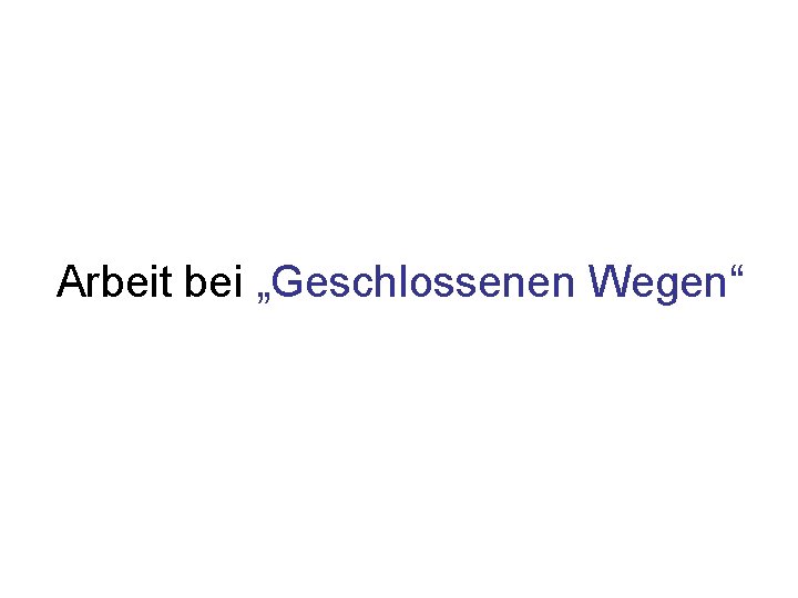 Arbeit bei „Geschlossenen Wegen“ 