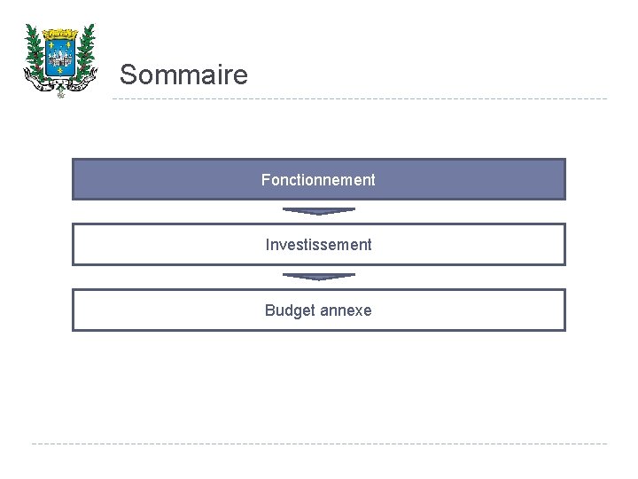 Sommaire Fonctionnement Investissement Budget annexe 