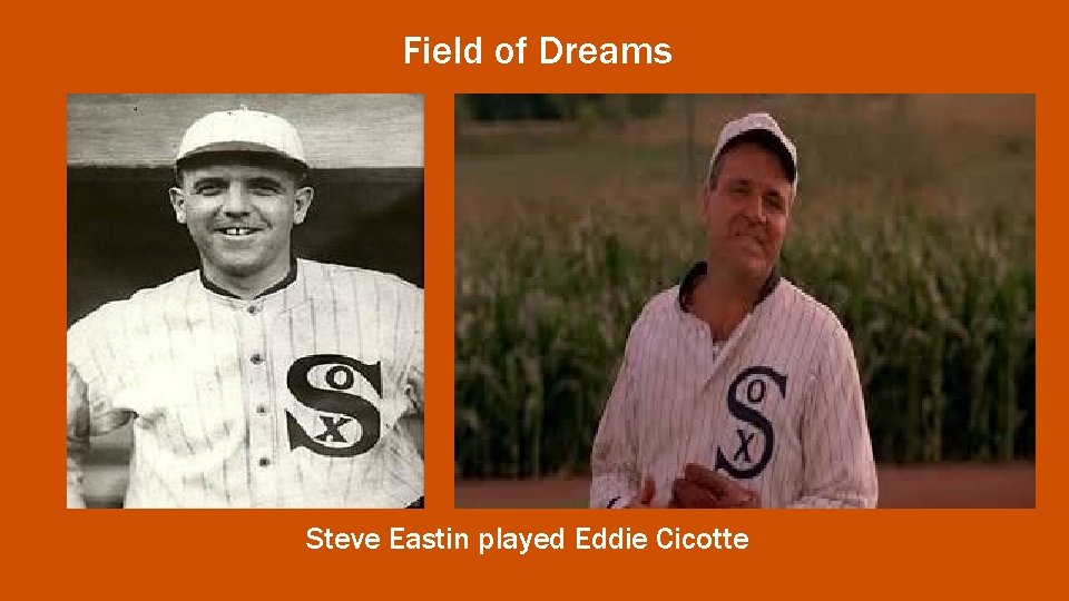 Field of Dreams Steve Eastin played Eddie Cicotte 