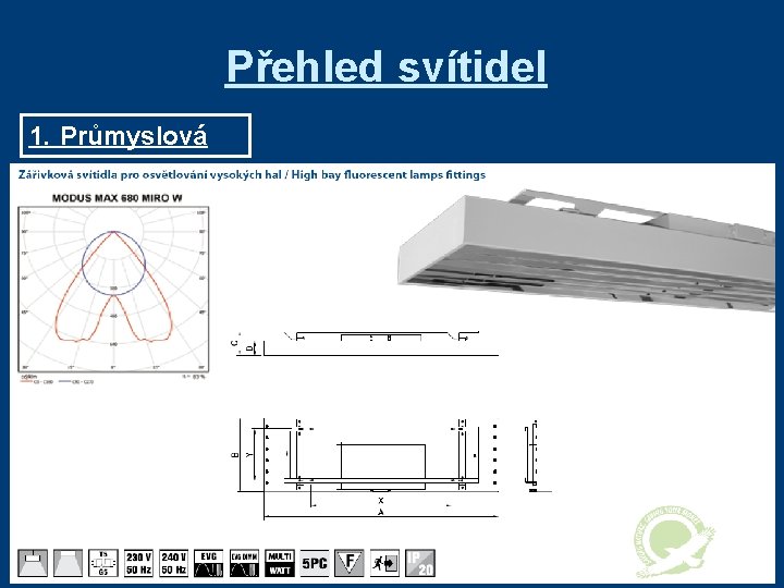 Přehled svítidel 1. Průmyslová 