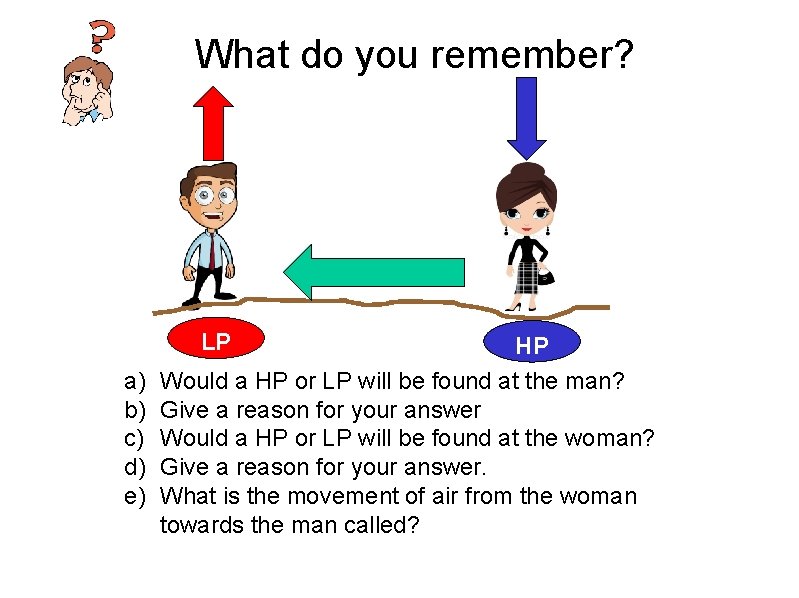 What do you remember? LP a) b) c) d) e) HP Would a HP