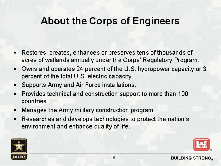 US Army Corps of Engineers Library Program David