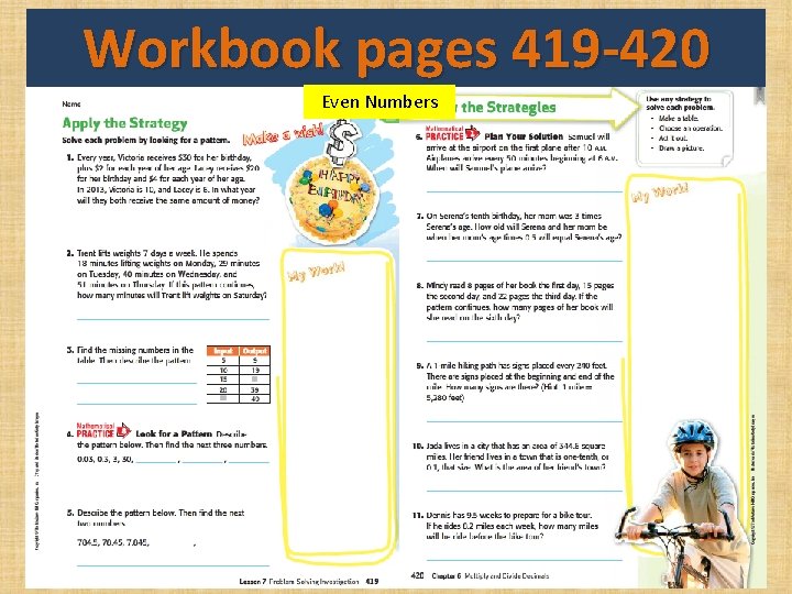 Workbook pages 419 -420 Even Numbers 