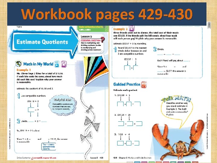 Workbook pages 429 -430 