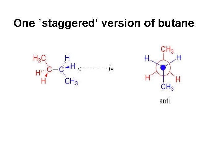 One `staggered’ version of butane One `staggered’ version of butane