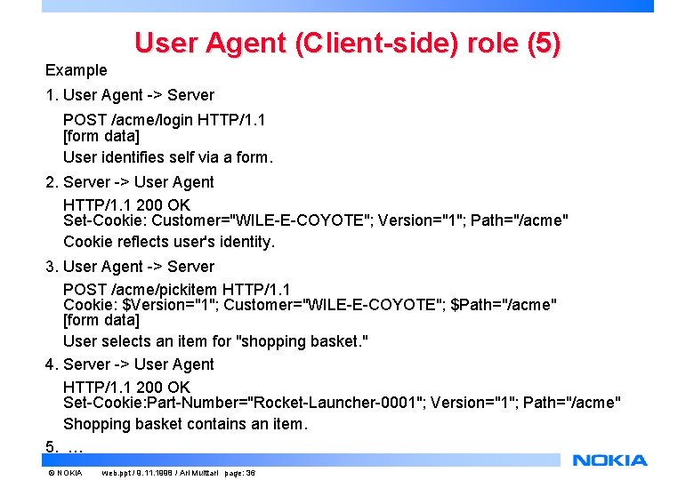 User Agent (Client-side) role (5) Example 1. User Agent -> Server POST /acme/login HTTP/1. User Agent (Client-side) role (5) Example 1. User Agent -> Server POST /acme/login HTTP/1.