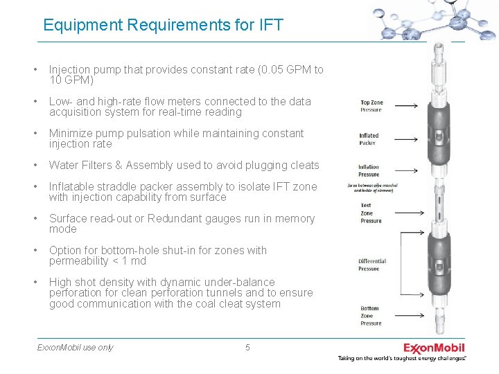 Equipment Requirements for IFT • Injection pump that provides constant rate (0. 05 GPM