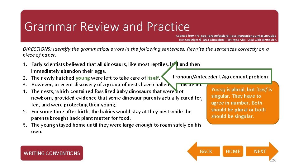 Grammar Review and Practice Adapted from the ICCB Paraprofessional Test Preparation Curriculum Guide Text