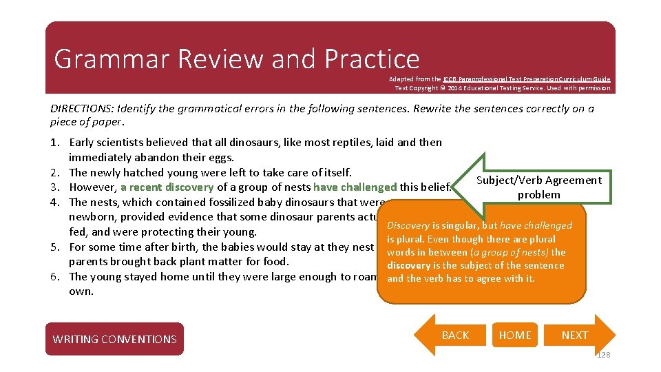 Grammar Review and Practice Adapted from the ICCB Paraprofessional Test Preparation Curriculum Guide Text