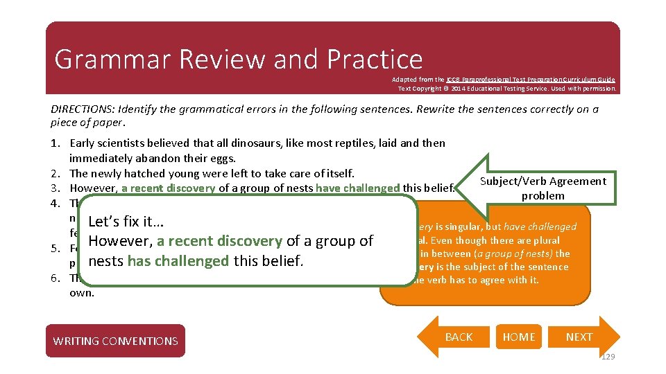 Grammar Review and Practice Adapted from the ICCB Paraprofessional Test Preparation Curriculum Guide Text