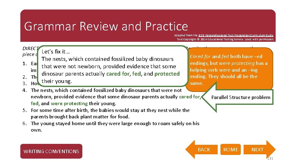 Grammar Review and Practice Adapted from the ICCB Paraprofessional Test Preparation Curriculum Guide Text