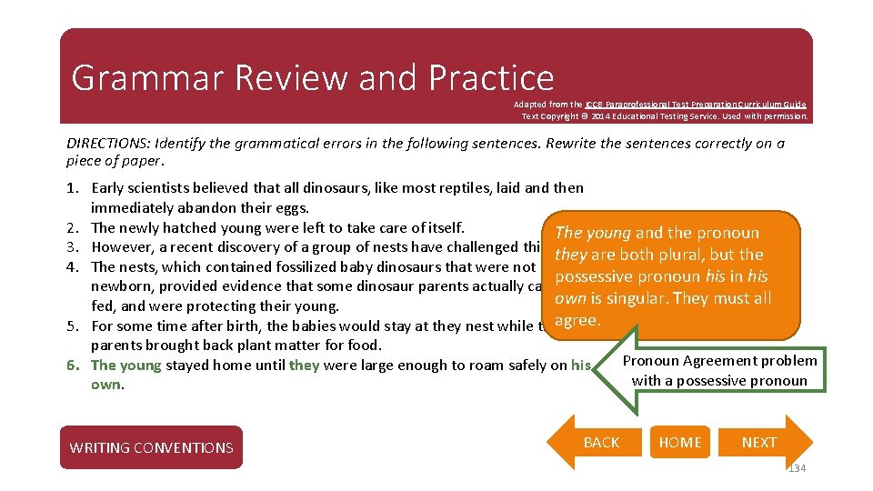 Grammar Review and Practice Adapted from the ICCB Paraprofessional Test Preparation Curriculum Guide Text