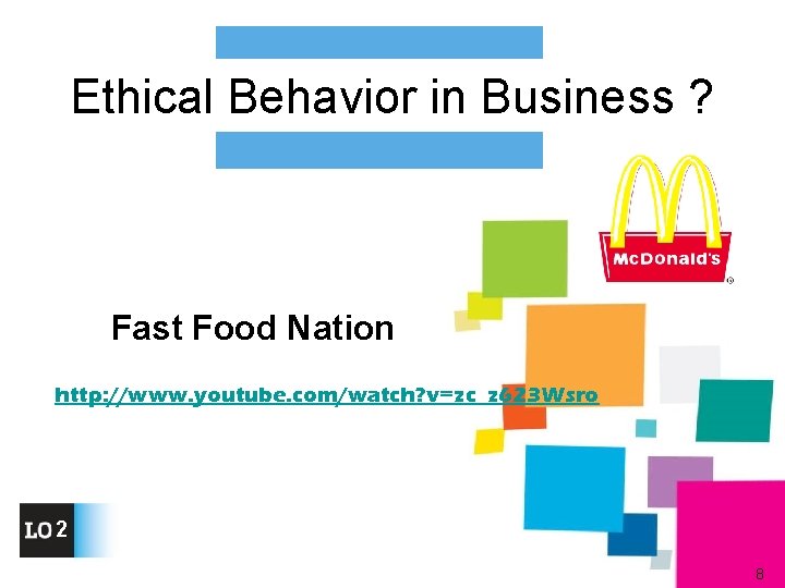 Ethical Behavior in Business ? Fast Food Nation http: //www. youtube. com/watch? v=zc_z 623