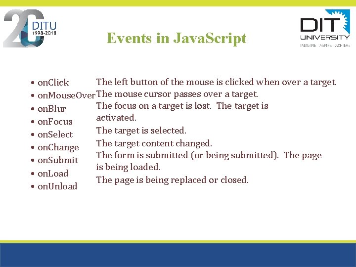 Events in Java. Script The left button of the mouse is clicked when over Events in Java. Script The left button of the mouse is clicked when over