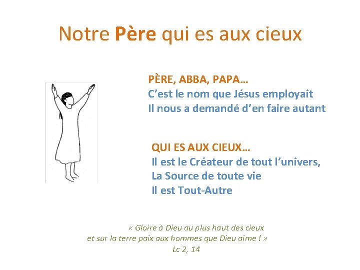 Notre Père qui es aux cieux PÈRE, ABBA, PAPA… C’est le nom que Jésus